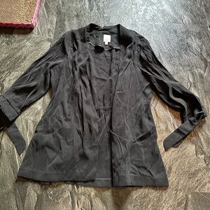 LC Lauren Conrad Charcoal Open Front Blazer